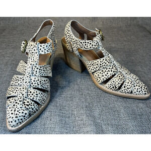 Jeffrey Campbell Angora Calf Hair Sandals Shoes Cheetah Size 6 MSRP $155